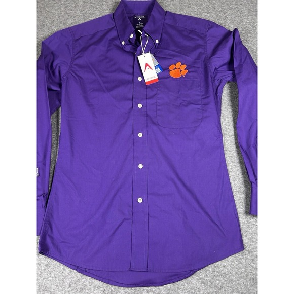 Antigua Men's Purple Clemson Tigers Long Sleeve Button Up Small‎ NWT - Picture 5 of 8